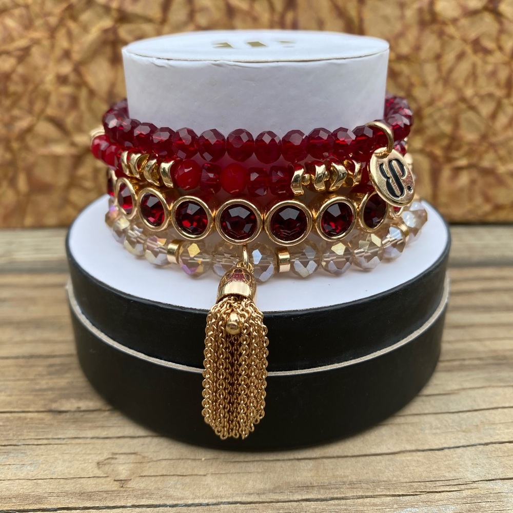 Holiday Apple Cider Sparkle Bomb Party Stack Bracelet Set